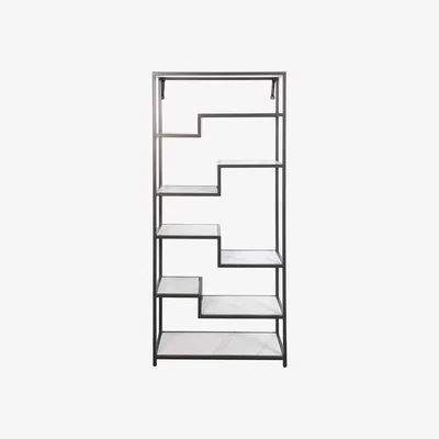 Furniture Village Samurai Display Unit with White Stone-Topped Shelves