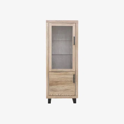 Furniture Village Bodahl - Terra Left Hand Small Display Cabinet - Vintage Grey