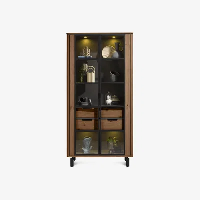 Furniture Village Habufa - Montreal Glazed Display Unit - Choco Brown