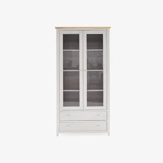 Furniture123 Ferndale Grey & Solid Oak Display Cabinet - Two Tone