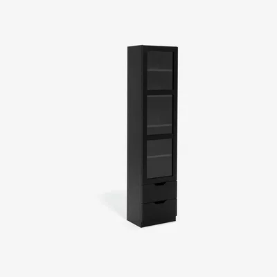 Habitat Habitat Compton 1 Door Glass Display Cabinet - Black