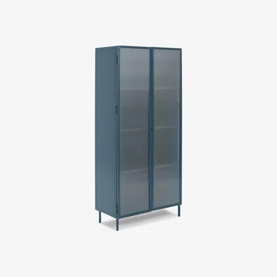Habitat Habitat Morillo 2 Door Glass Display Cabinet - Blue