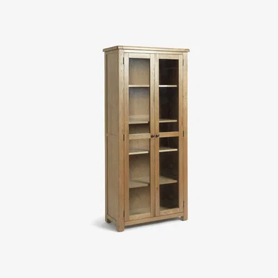 Habitat Habitat Kent 2 Door Glass Display Cabinet - Oak