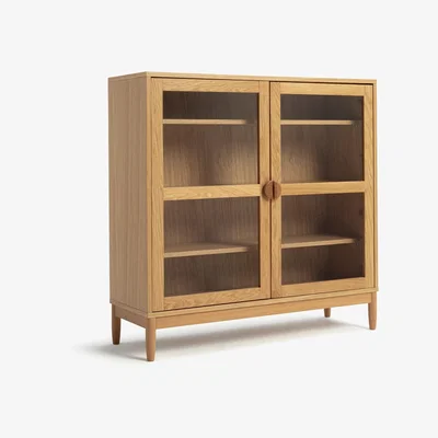 Habitat Habitat Cornelia 2 Door Short Display Cabinet - Oak