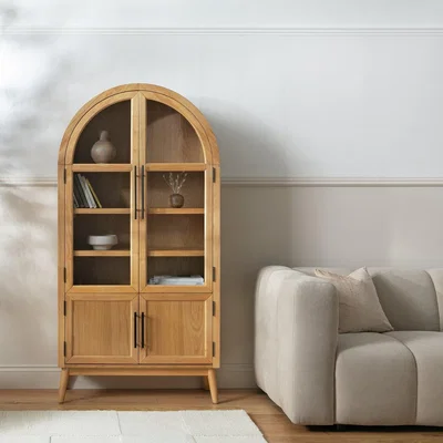 Habitat Habitat Collins Arched 4 Door Display Cabinet - Oak