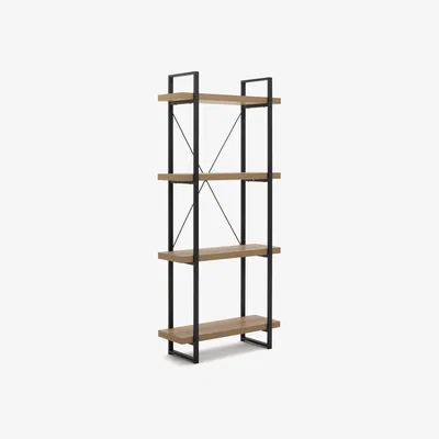 Habitat Habitat Loft Living Tall Steel Bookcase - Oak