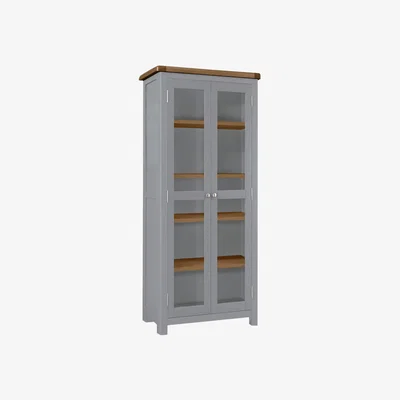 Habitat Habitat Kent 2 Door Glass Display Cabinet - Light Grey