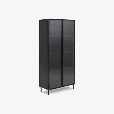 Habitat Habitat Morillo 2 Door Glass Display Cabinet - Black