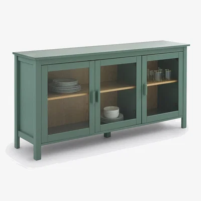 La Redoute Alvina 3-Door Low Display Cabinet in Pine and MDF, L160cm