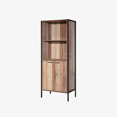 La Redoute Industrial Style Oak Effect Display Cabinet