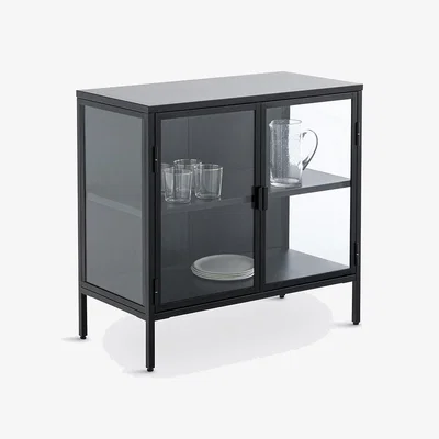 La Redoute Harlem Glass & Metal Display Cabinet with 2 Doors