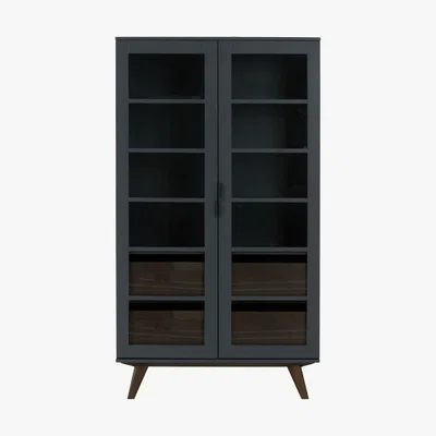 Made.com Aveiro Display Cabinet, Grey and Glass