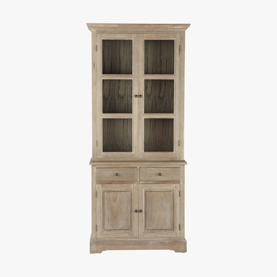 Maisons du Monde Greyed Paulownia Wood China Cabinet Cavaillon