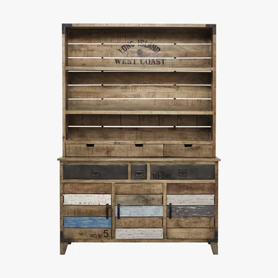 Maisons du Monde Mango wood and metal china cabinet W 148cm Sailor