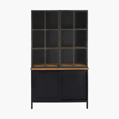 Maisons du Monde Mango wood and black acacia 4-door sideboard Henrik