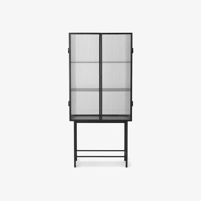 Made in Design Haze Showcase - / L 70 x H 155 cm - Fluted glass by Ferm Living Black