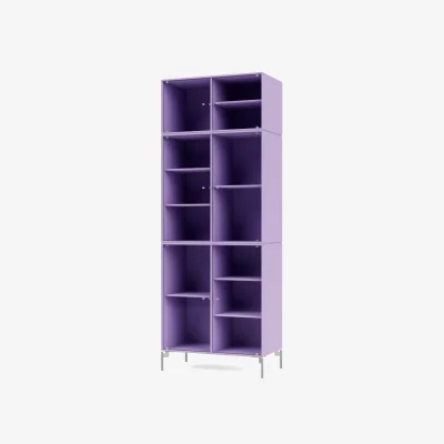 Nordic Nest Montana Ripple IV display cabinet 69.6x187.2x38 cm Iris-legs chrome