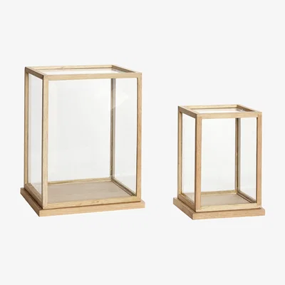 Nordic Nest Hübsch Spectacle display box large set of 2 Oak