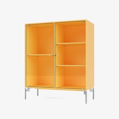 Nordic Nest Montana Ripple II display cabinet 69.6x82.2x30 cm Acacia-legs chrome