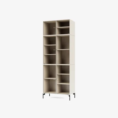 Nordic Nest Montana Ripple IV display cabinet 69.6x187.2x38 cm Oat-legs black