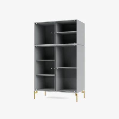 Nordic Nest Montana Ripple III display cabinet 69.6x117.6x38 cm Fjord-legs brass