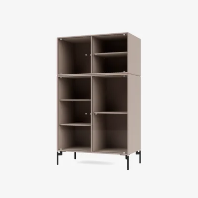 Nordic Nest Montana Ripple III display cabinet 69.6x117.6x38 cm Mushroom-legs black