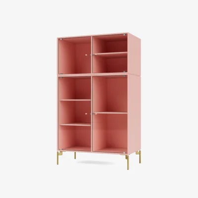 Nordic Nest Montana Ripple III display cabinet 69.6x117.6x38 cm Ruby-legs brass