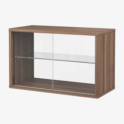 Nordic Nest Pira Pira display cabinet Walnut-clear glass 70x31 cm glass back
