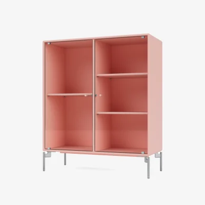 Nordic Nest Montana Ripple II display cabinet 69.6x82.2x30 cm Ruby-legs chrome