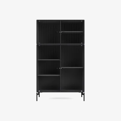 Nordic Nest Montana Ripple III display cabinet 69.6x117.6x38 cm Anthracite-legs black
