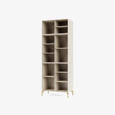 Nordic Nest Montana Ripple IV display cabinet 69.6x187.2x38 cm Oat-legs brass