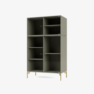 Nordic Nest Montana Ripple III display cabinet 69.6x117.6x38 cm Fennel-legs brass