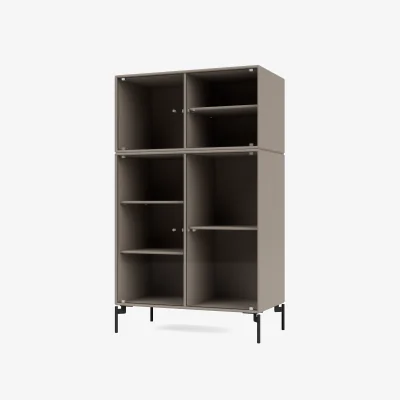 Nordic Nest Montana Ripple III display cabinet 69.6x117.6x38 cm Truffle-legs black
