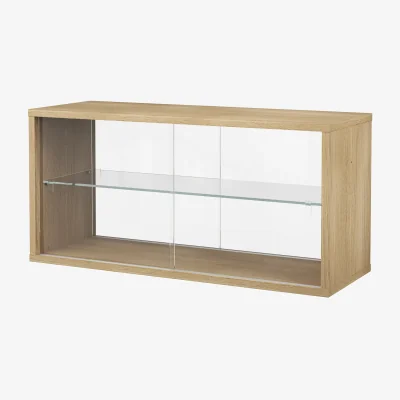 Nordic Nest Pira Pira display cabinet Whitewashed oak-clear glass 90x31 cm 4 doors