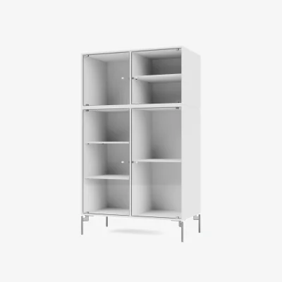 Nordic Nest Montana Ripple III display cabinet 69.6x117.6x38 cm NewWhite-legs chrome