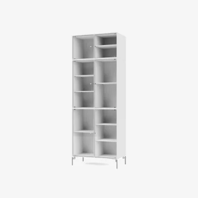 Nordic Nest Montana Ripple IV display cabinet 69.6x187.2x38 cm NewWhite-legs chrome