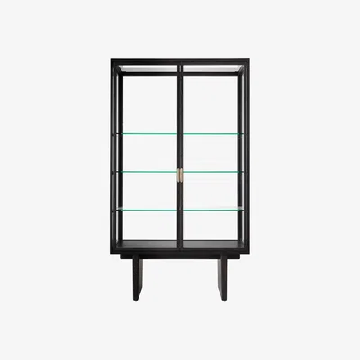 Nordic Nest Gubi Private display cabinet Glass. brown-black stained oak
