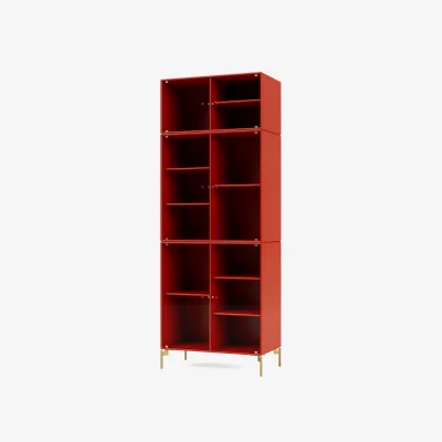 Nordic Nest Montana Ripple IV display cabinet 69.6x187.2x38 cm Rosehip-legs brass
