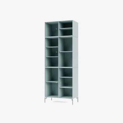 Nordic Nest Montana Ripple IV display cabinet 69.6x187.2x38 cm Flint-legs chrome