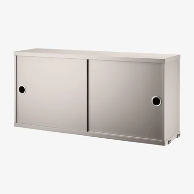 Nordic Nest String String cabinet with sliding door Beige 78x20 cm
