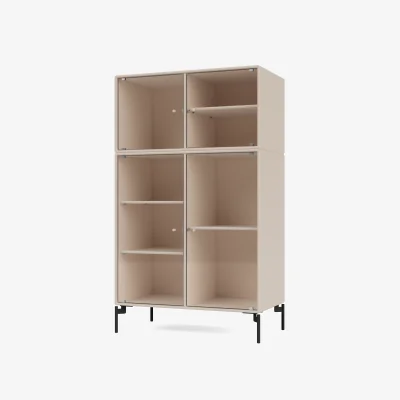 Nordic Nest Montana Ripple III display cabinet 69.6x117.6x38 cm Clay-legs black