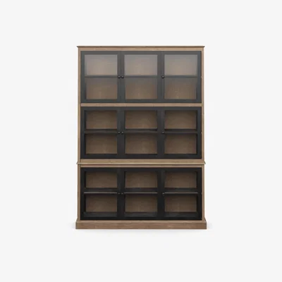 OKA OKA, Pentomino Display Cabinet - Natural, Cabinets, Bayur Wood/Iron