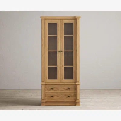 Oak&More Lawson Solid Oak Glazed Display Cabinet