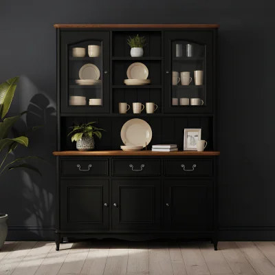 Oak&More Chateau Noir Oak and Black Painted Large Dresser