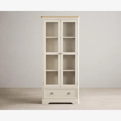 Oak&More Bridstow Oak and Cream Painted Glazed Display Cabinet