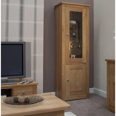 Oak&More Messina Oak Glazed Single Display Cabinet