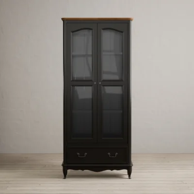 Oak&More Chateau Noir Oak and Black Painted Display Cabinet