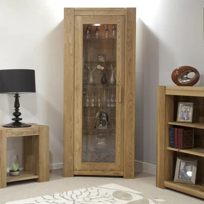 Oak&More Milan 190cm Oak Glazed Bookcase