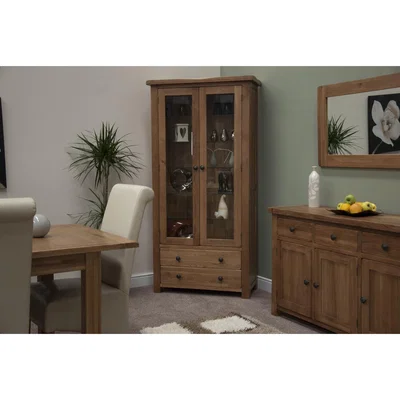 Oak&More Bramley Oak Glass Display Cabinet