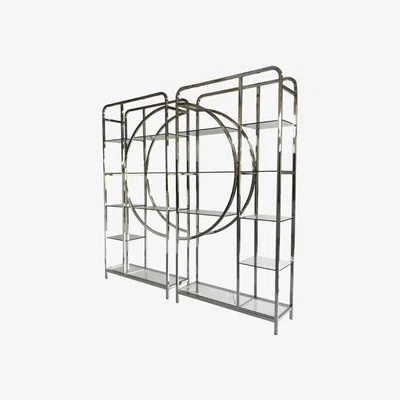 Olivia's Libra Gatsby Set of 2 Shelving Unit Decadence Stainless Steel